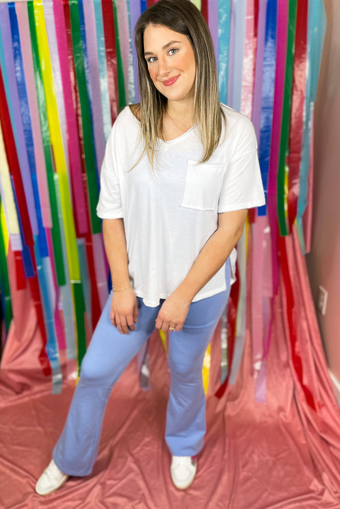 Holly Front Pocket Raw Edge Boyfriend Tee - Be You Boutique