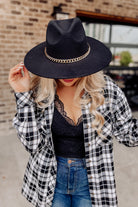 Fame Wide Brim Chain Hat - ShopBeYouBoutique