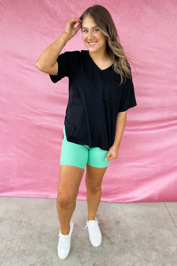 Dale Ribbed Biker Short Pants With Pockets - Be You Boutique
