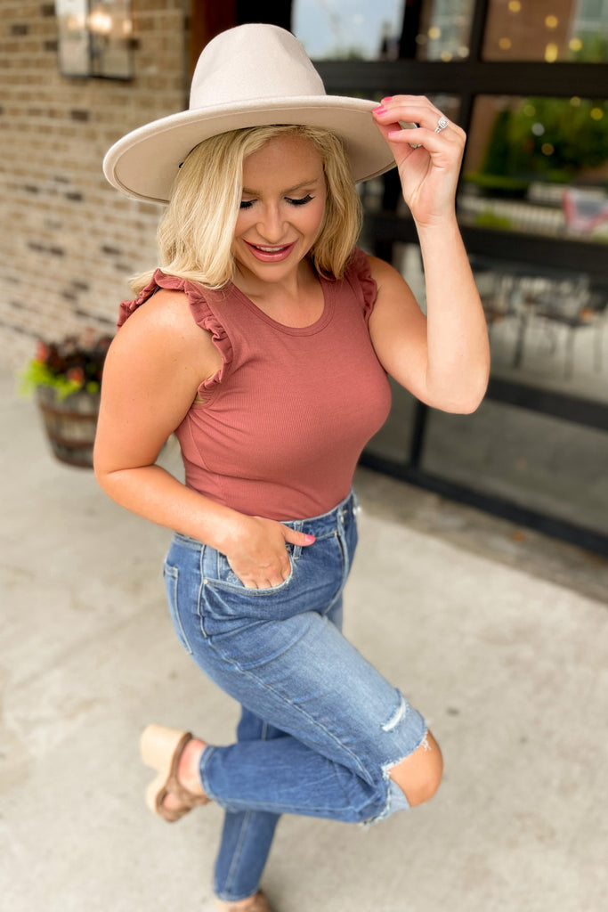 Katherine Ribbed Mini Ruffle Bodysuit - Be You Boutique
