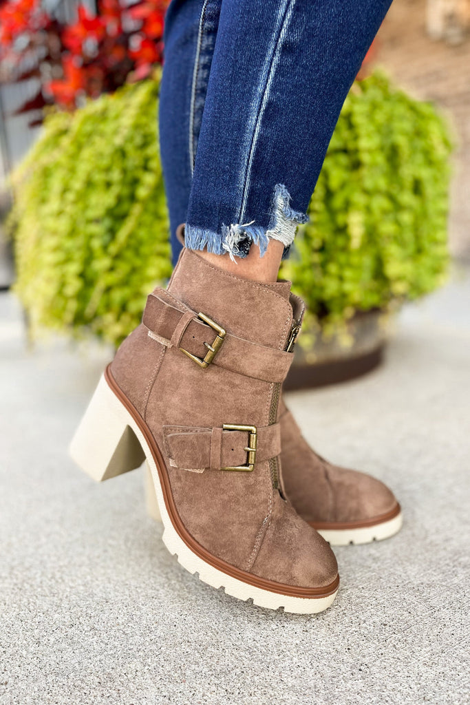 Rapid Taupe Buckle Boot - Be You Boutique
