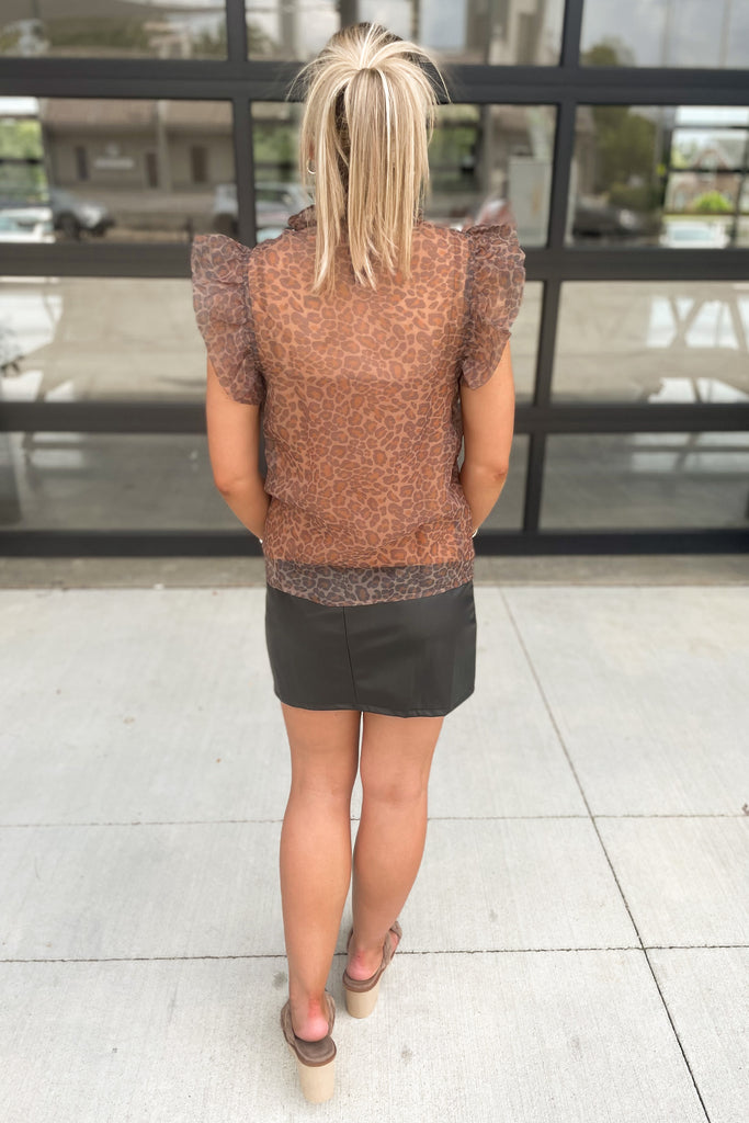 Hadley Cheetah Mock Neck Top  **FINAL SALE** - Be You Boutique