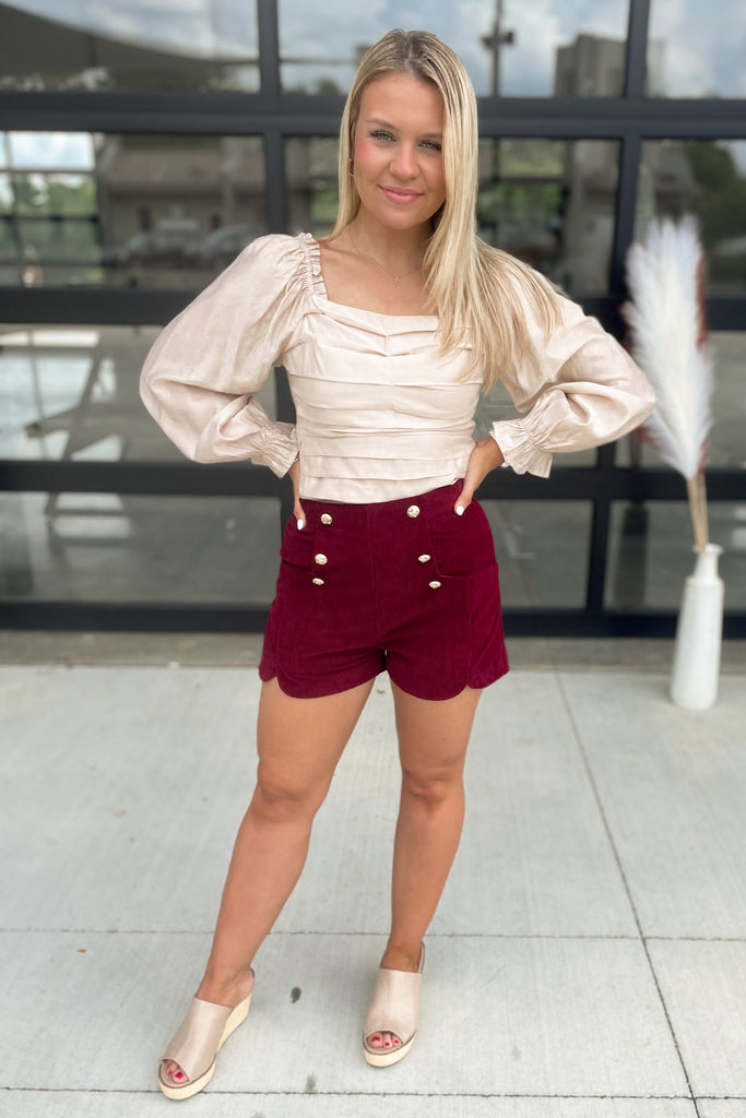 Adalynn High Waisted Corduroy Shorts **FINAL SALE** - Be You Boutique