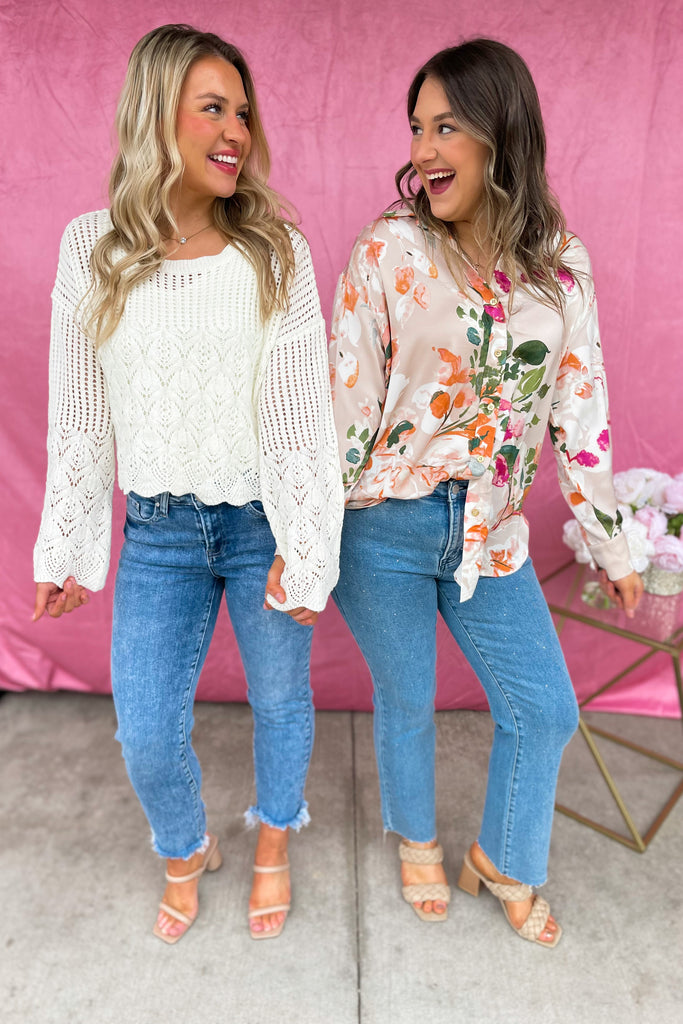 Marsha Long Sleeve Button Up Top - Be You Boutique