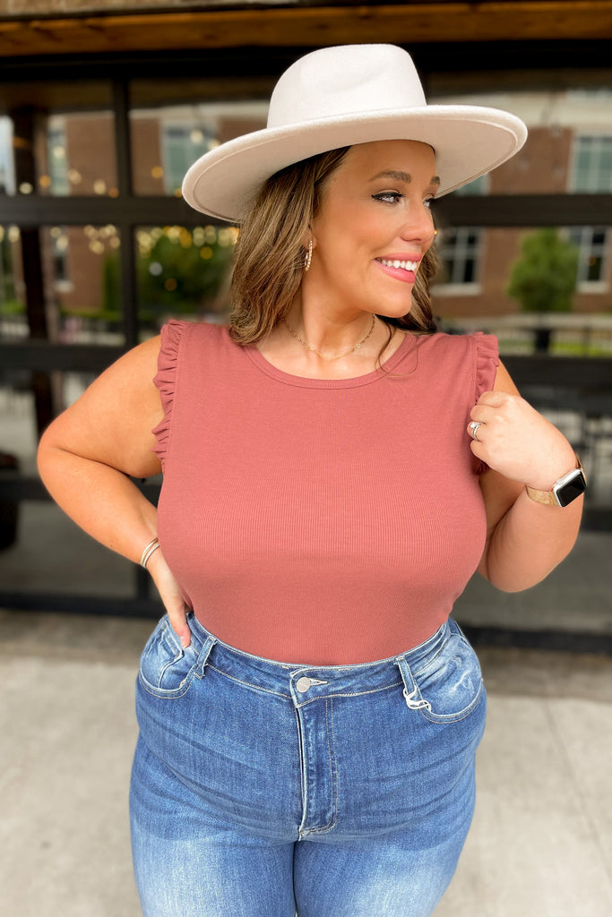 Katherine Ribbed Mini Ruffle Bodysuit - Be You Boutique