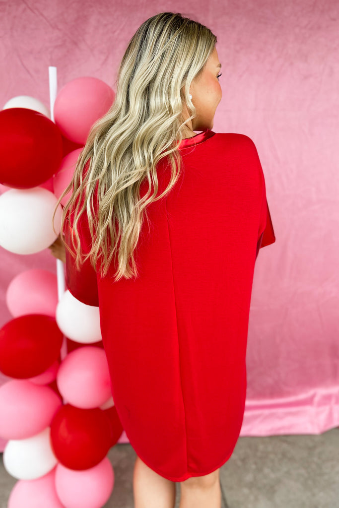 Happy Valentines Jacquered Foil Shirt Dress - Be You Boutique