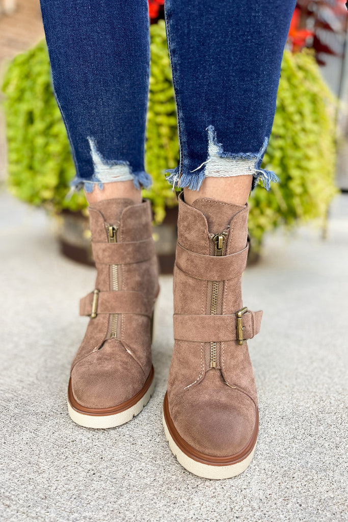Rapid Taupe Buckle Boot - Be You Boutique