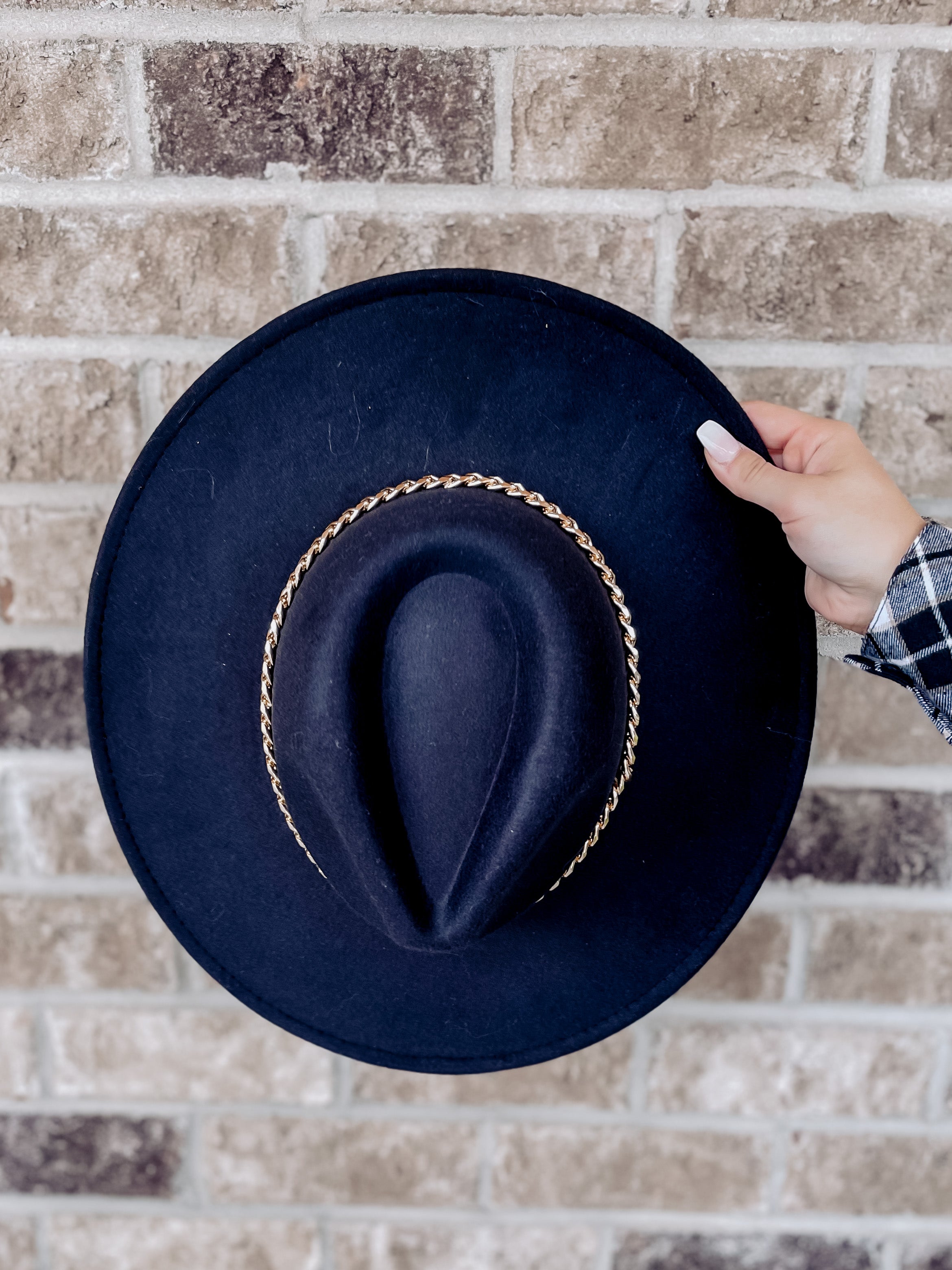 Fame Wide Brim Chain Hat - ShopBeYouBoutique