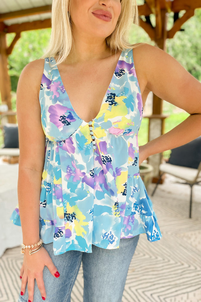 Nichole Floral Print Sleeveless Top - Be You Boutique