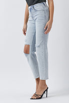 Risen Kendra High Rise Distressed Relaxed Jeans - Be You Boutique