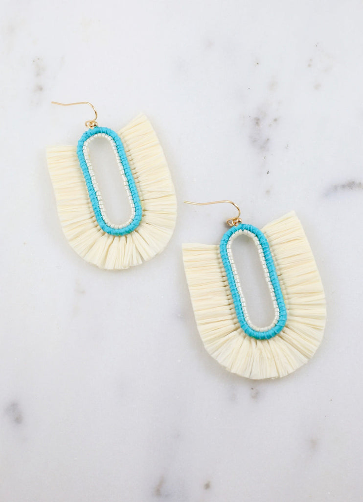 Lafayette Raffia Drop Earrings (Multi) - Be You Boutique