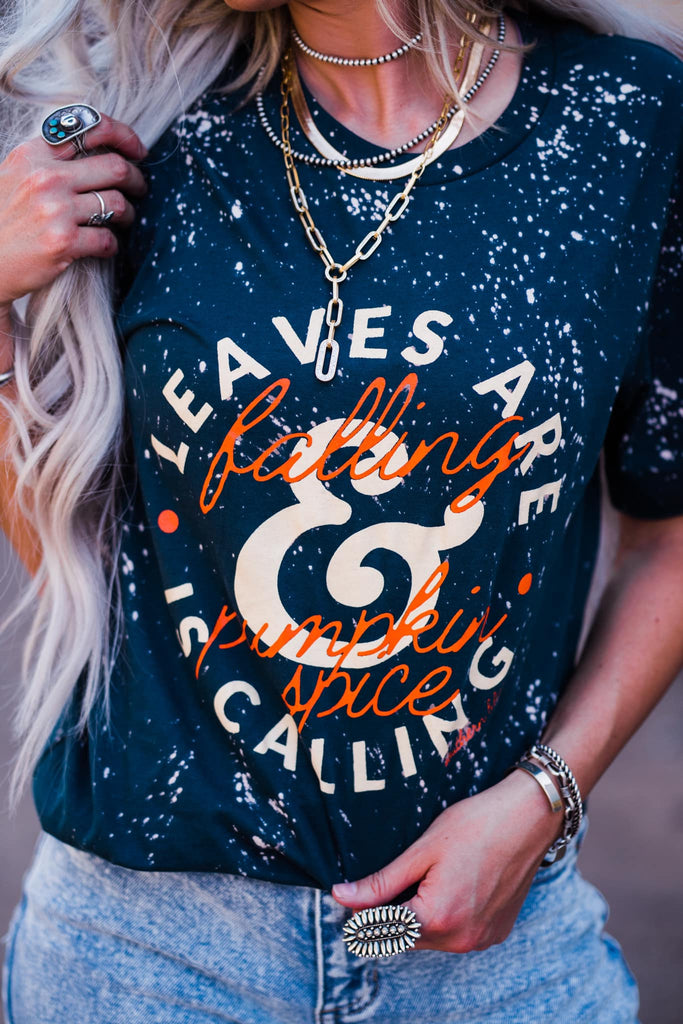 Leaves are Falling - Pumpkin Spice is Calling Graphic Tee - Be You Boutique