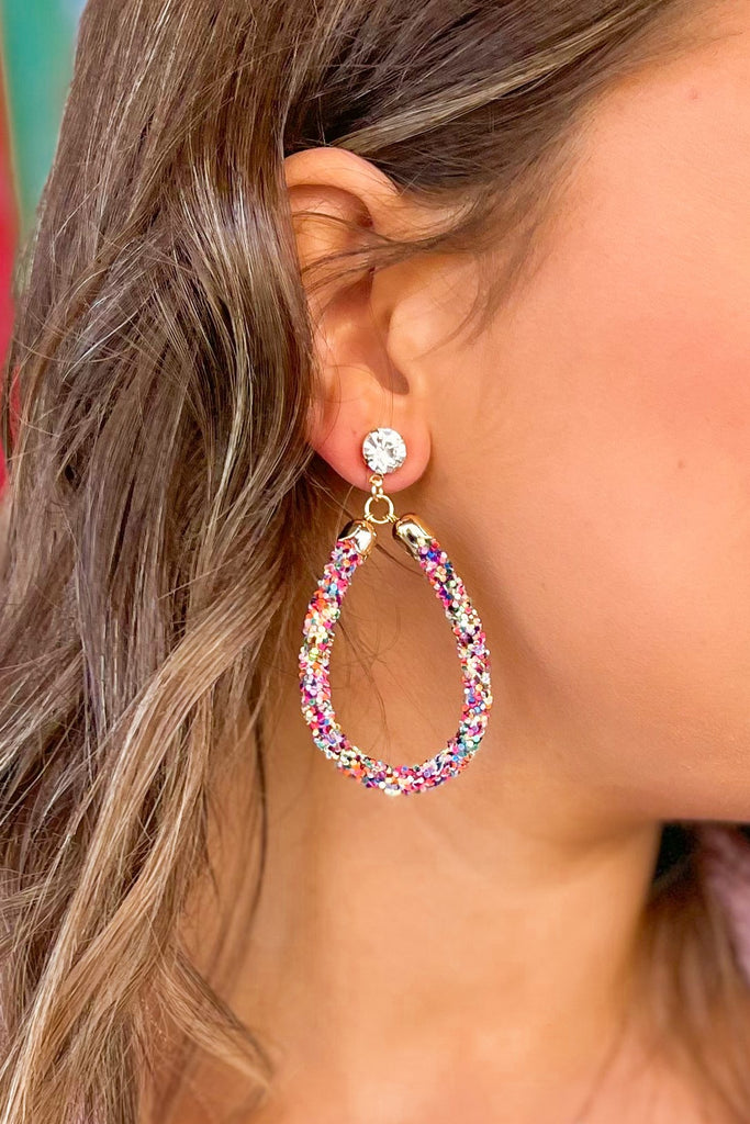 Taylor Shaye Glitter Teardrop Earrings - Be You Boutique