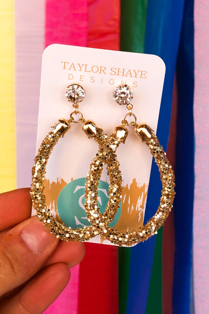 Taylor Shaye Glitter Teardrop Earrings - Be You Boutique